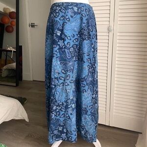 SOLD- Vintage blue and white maxi paisley skirt